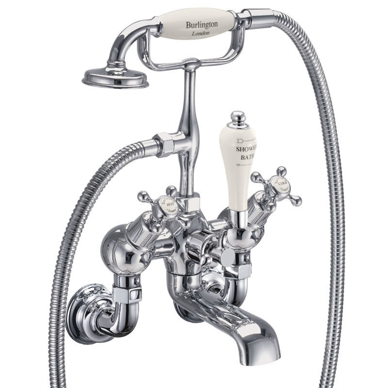 Claremont Medici Regent angled bath shower mixer - wall mounted